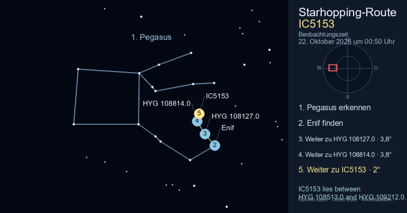 So findest du IC5153 mithilfe von Pegasus