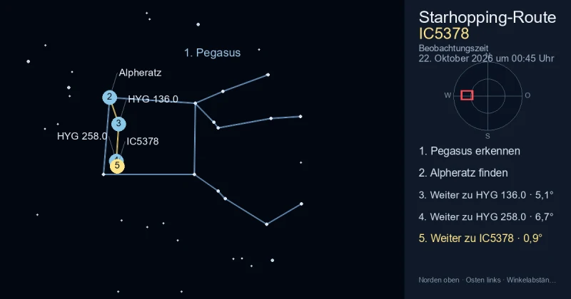 So findest du IC5378 mithilfe von Pegasus