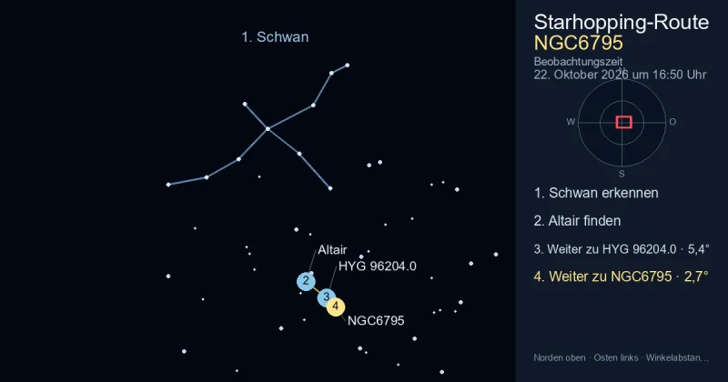So findest du NGC6795 mithilfe von Schwan