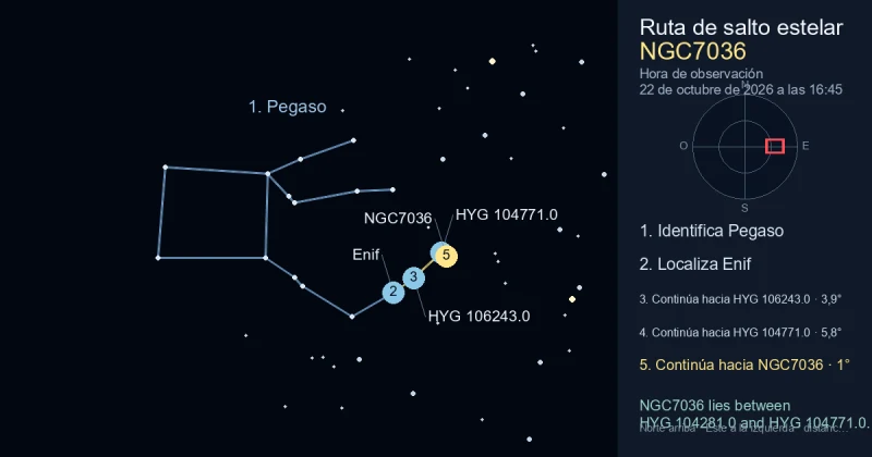 Cómo encontrar NGC7036 usando Pegaso