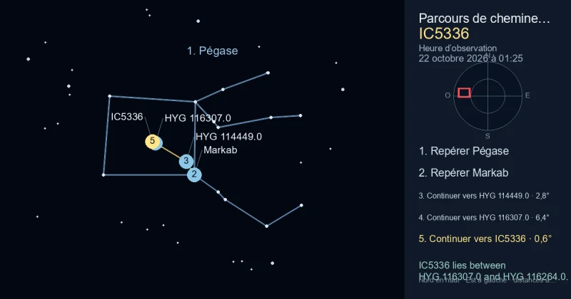 Comment trouver IC5336 avec Pégase