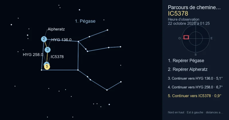 Comment trouver IC5378 avec Pégase