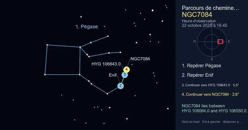 Comment trouver NGC7084 avec Pégase