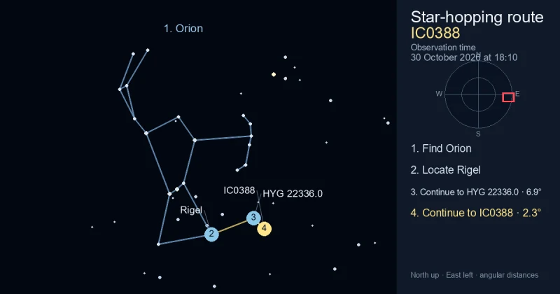 How to find IC0388 using Orion