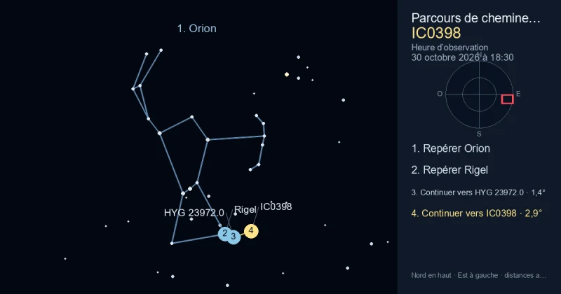 Comment trouver IC0398 avec Orion