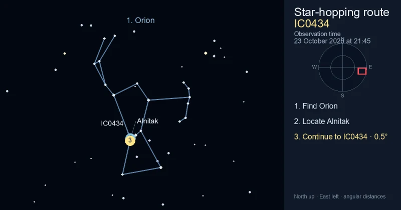 How to find IC0434 using Orion