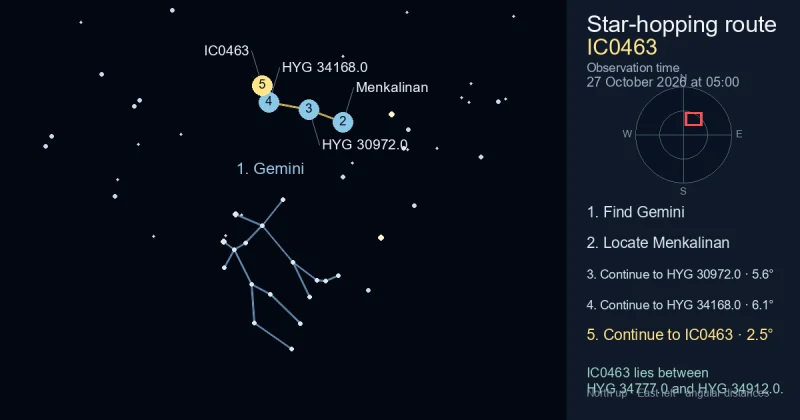 How to find IC0463 using Gemini