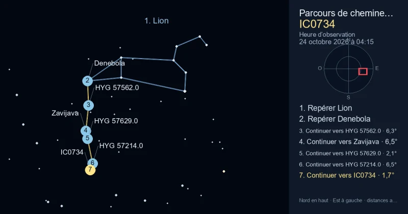 Comment trouver IC0734 avec Lion