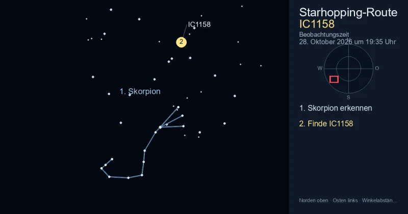 So findest du IC1158 mithilfe von Skorpion