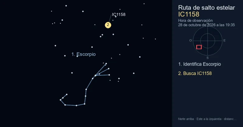 Cómo encontrar IC1158 usando Escorpio