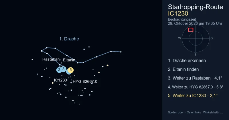 So findest du IC1230 mithilfe von Drache