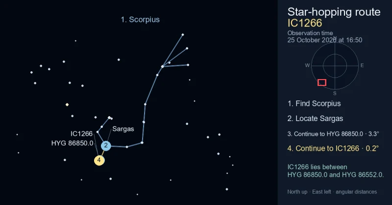 How to find IC1266 using Scorpius