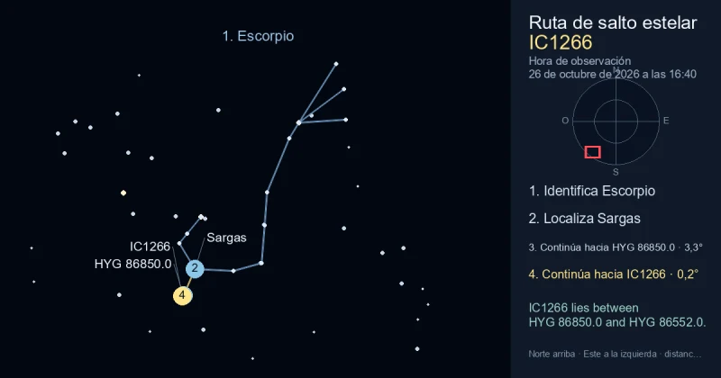 Cómo encontrar IC1266 usando Escorpio