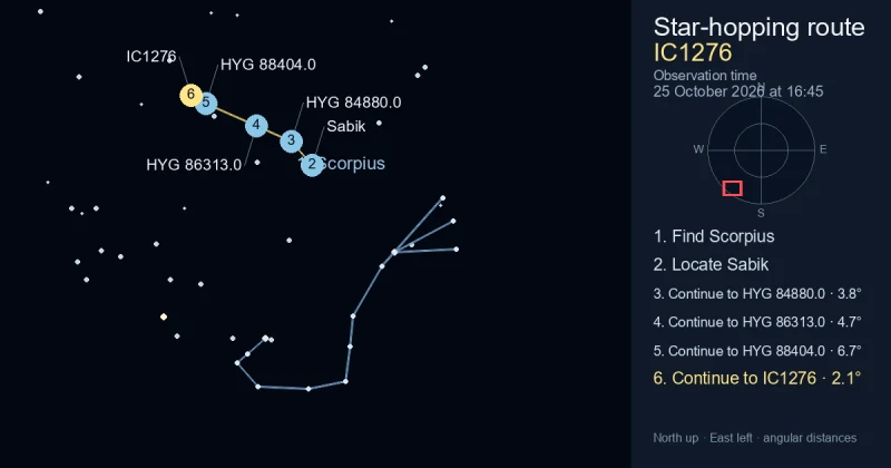 How to find IC1276 using Scorpius