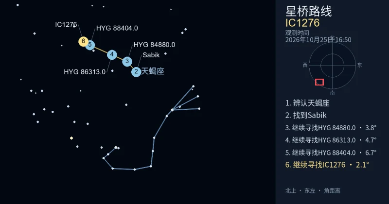 借助天蝎座寻找IC1276