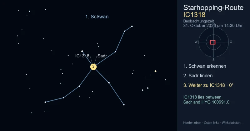 So findest du IC1318 mithilfe von Schwan