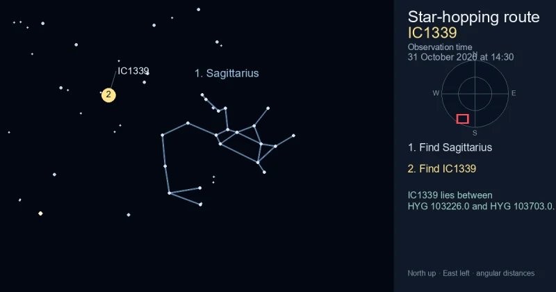 How to find IC1339 using Sagittarius