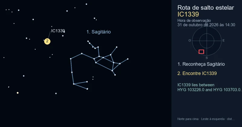 Como encontrar IC1339 usando Sagitário