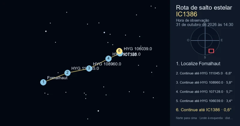 Como encontrar IC1386 a partir de Fomalhaut
