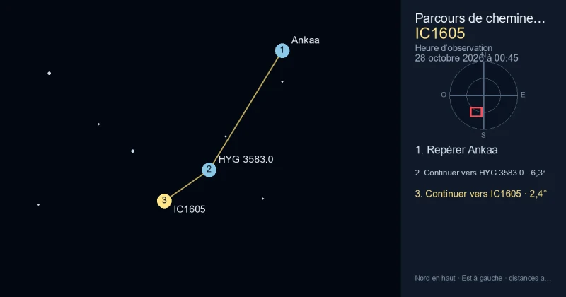 Trouver IC1605 depuis Ankaa