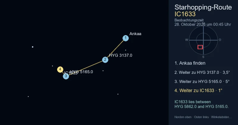 IC1633 von Ankaa aus finden