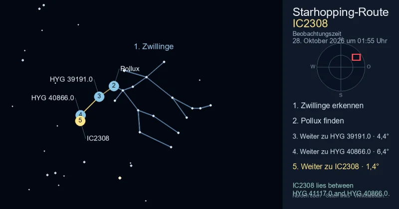 So findest du IC2308 mithilfe von Zwillinge