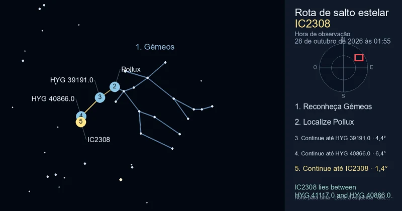Como encontrar IC2308 usando Gémeos