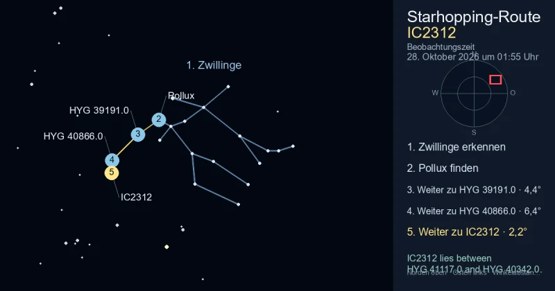 So findest du IC2312 mithilfe von Zwillinge