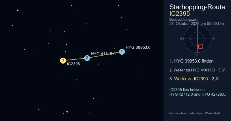 IC2395 von HYG 39953.0 aus finden