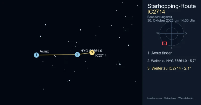 IC2714 von Acrux aus finden