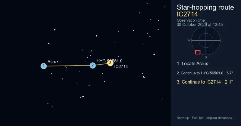 How to find IC2714 from Acrux