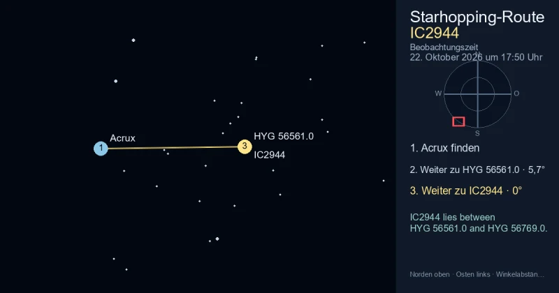 IC2944 von Acrux aus finden