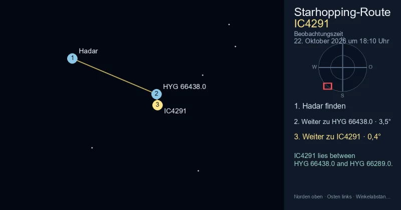 IC4291 von Hadar aus finden