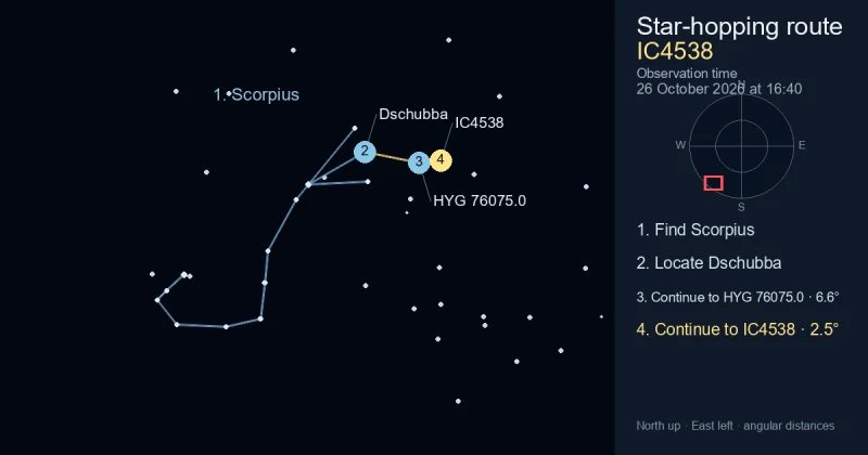 How to find IC4538 using Scorpius