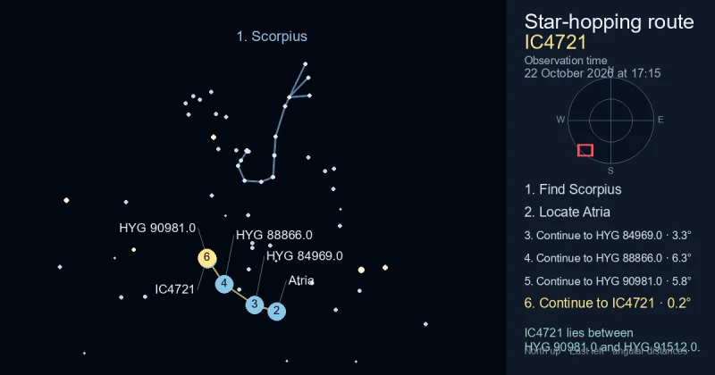 How to find IC4721 using Scorpius
