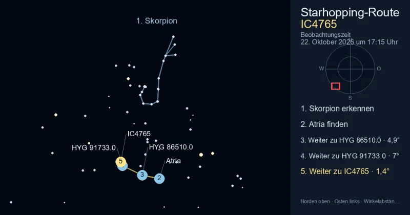 So findest du IC4765 mithilfe von Skorpion