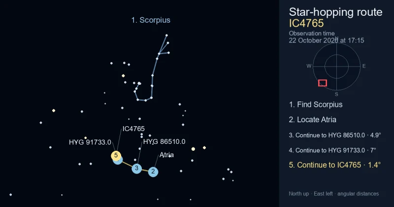 How to find IC4765 using Scorpius