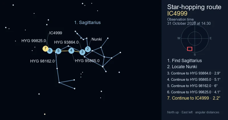 How to find IC4999 using Sagittarius