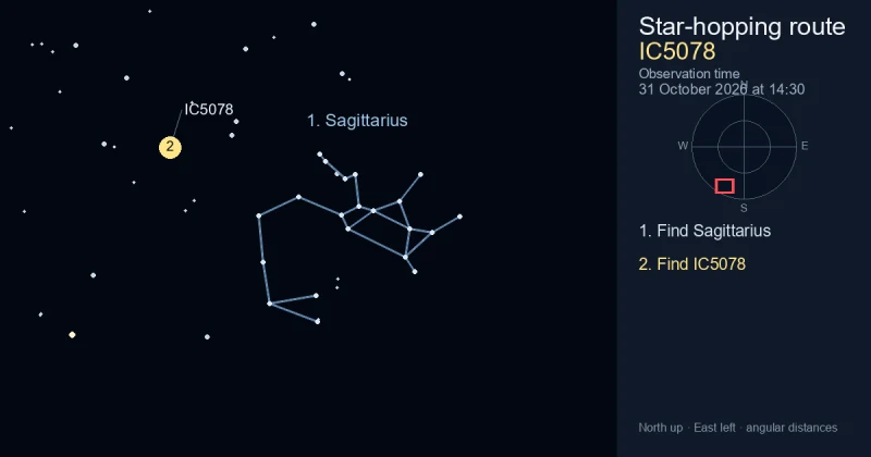 How to find IC5078 using Sagittarius