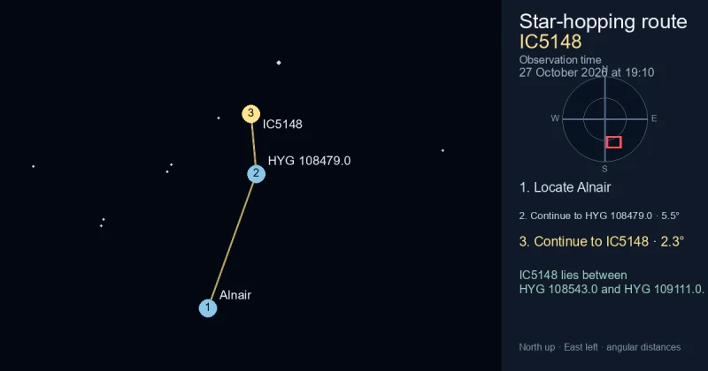 How to find IC5148 from Alnair