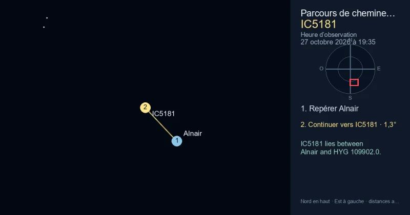 Trouver IC5181 depuis Alnair