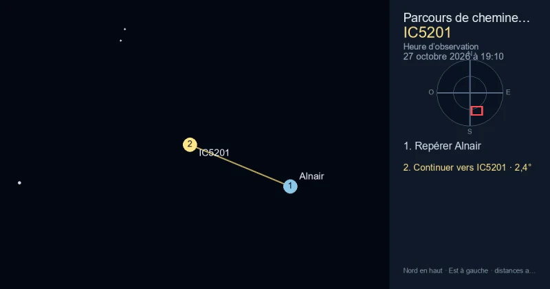 Trouver IC5201 depuis Alnair