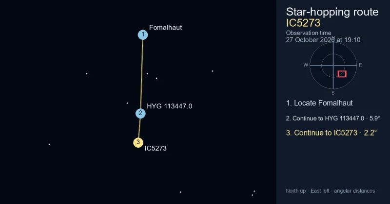 How to find IC5273 from Fomalhaut