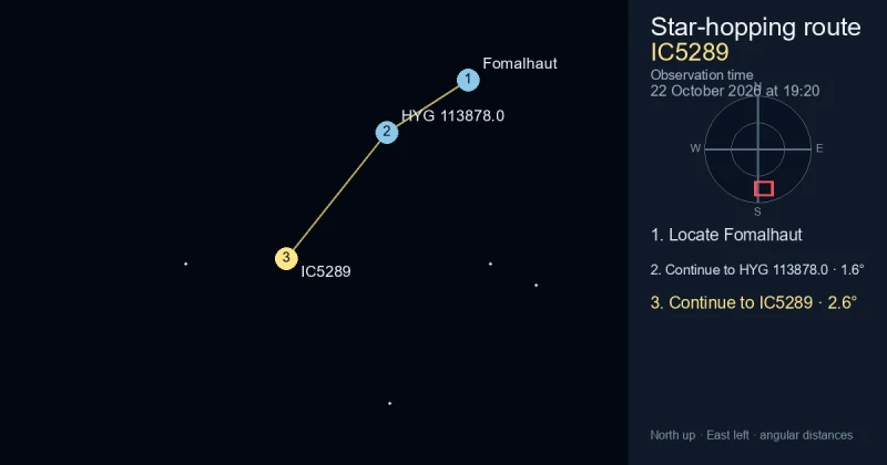 How to find IC5289 from Fomalhaut