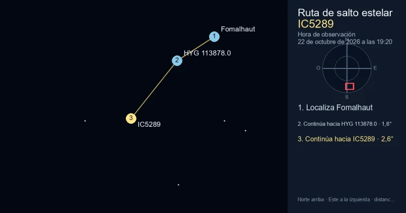 Cómo encontrar IC5289 desde Fomalhaut