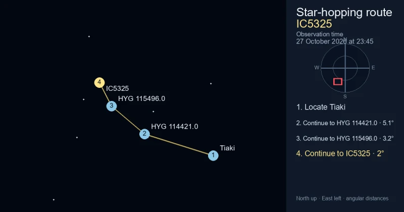 How to find IC5325 from Tiaki