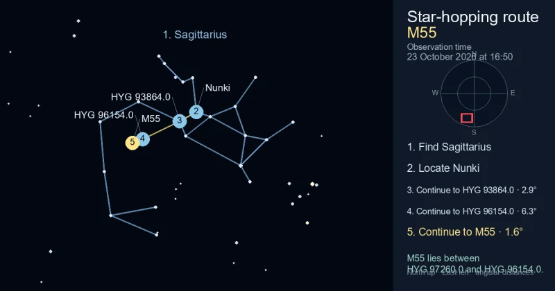 How to find M55 using Sagittarius