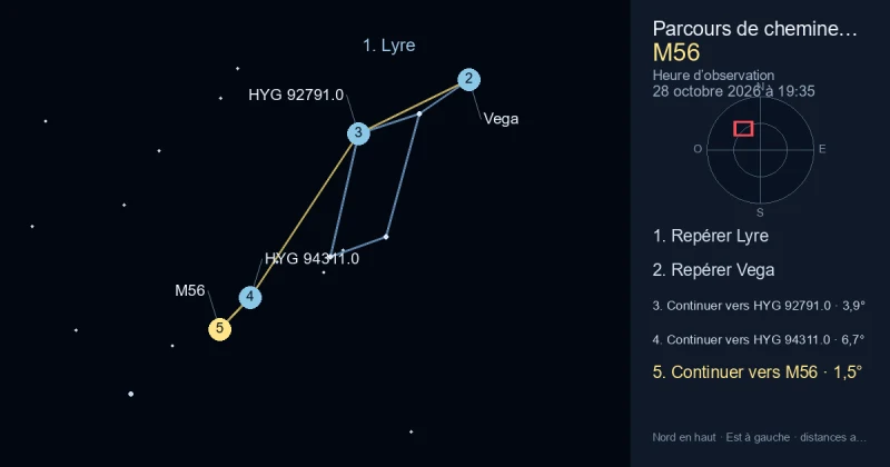 Comment trouver M56 avec Lyre