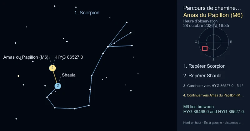 Comment trouver Amas du Papillon (M6) avec Scorpion