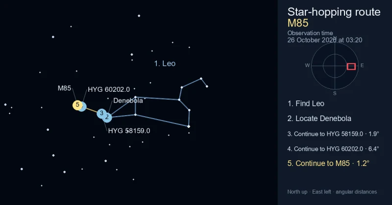 How to find M85 using Leo